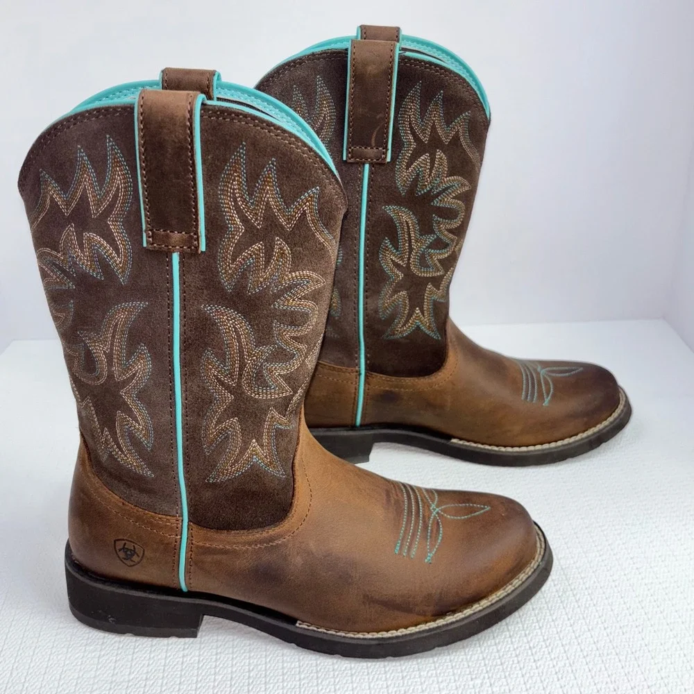 Ariat New‎ Delilah Western Boot Women's Size 8B Brown Leather Cowboy